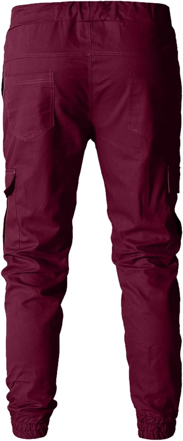 Cargo Pants for Men Joggers Elastic Waist Athletic Workout Jogger Drawstring Sport Pants Mens Sweatpants with Pockets
