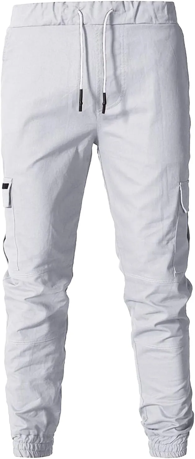 Cargo Pants for Men Joggers Elastic Waist Athletic Workout Jogger Drawstring Sport Pants Mens Sweatpants with Pockets