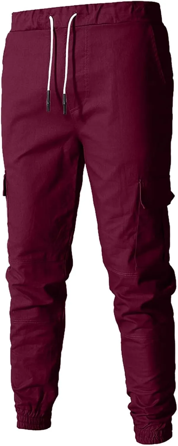 Cargo Pants for Men Joggers Elastic Waist Athletic Workout Jogger Drawstring Sport Pants Mens Sweatpants with Pockets