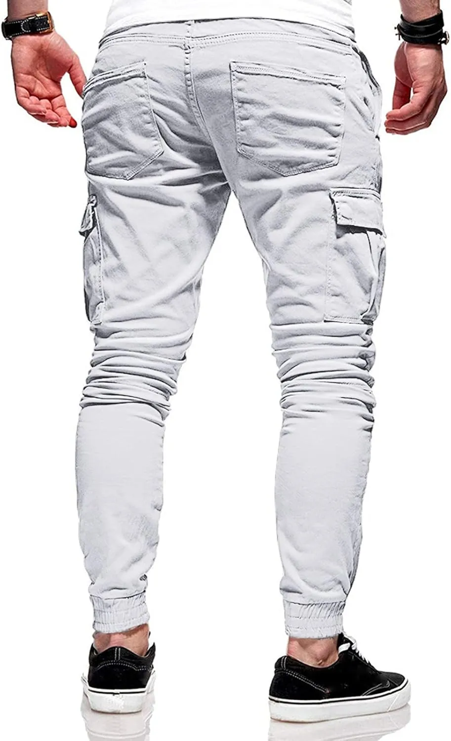 Cargo Pants for Men Joggers Elastic Waist Athletic Workout Jogger Drawstring Sport Pants Mens Sweatpants with Pockets