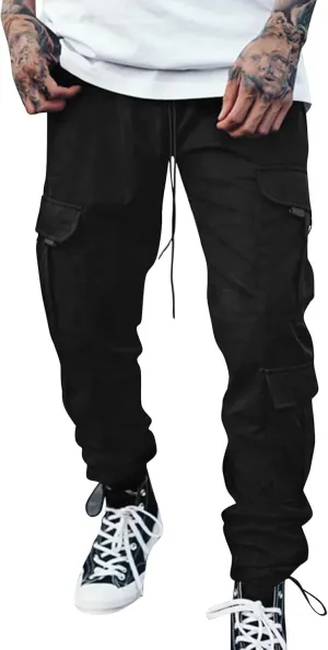 Cargo Pants for Men Joggers Pants with 6 Pocket Lightweight Casual Baggy Overalls Jogger Sports Outdoor Trousers Mens