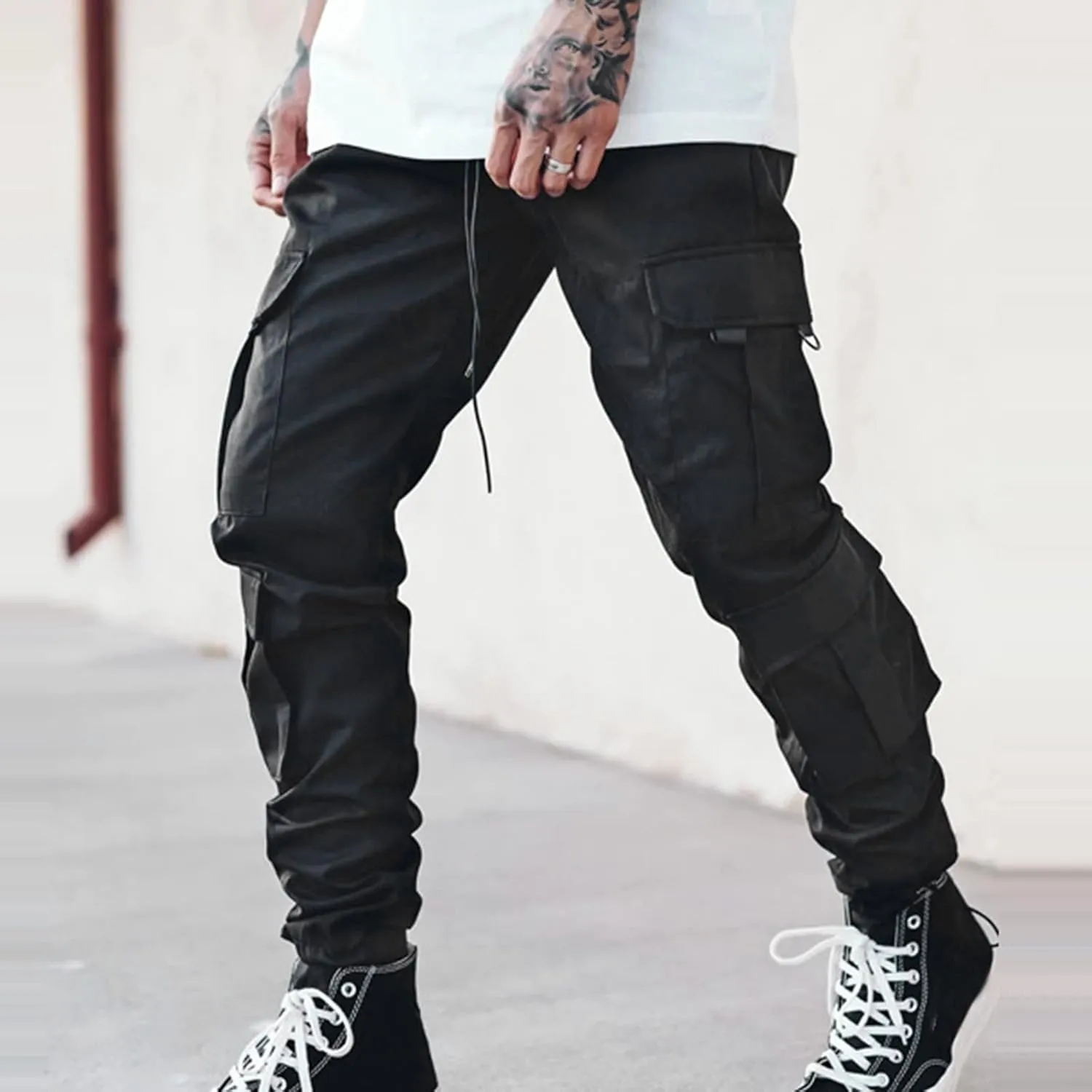Cargo Pants for Men Joggers Pants with 6 Pocket Lightweight Casual Baggy Overalls Jogger Sports Outdoor Trousers Mens