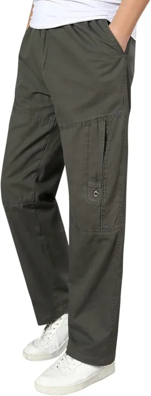 Cargo Sweatpants for Men Big and Tall for Men Casual Heavyweight Sweatpants Classic Fit Pockets Cargo Work Pants Wild