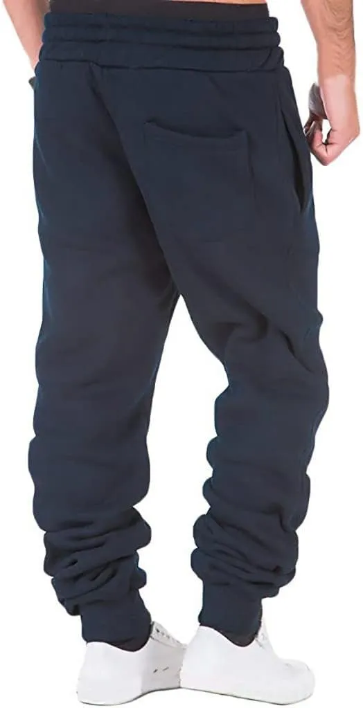 Cargo Sweatpants for Men Big and Tall with Zipper Fly Sweatpants for Men Lightweight Loose Fit Open Bottom Sweatpants