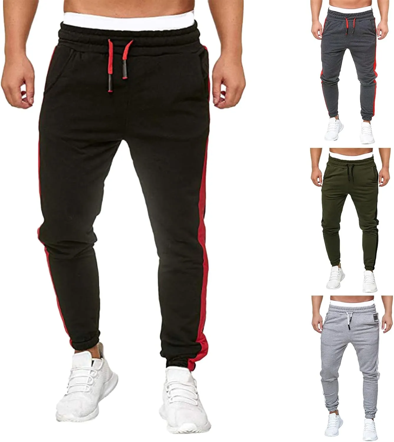 Cargo Sweatpants for Men Mens Lounge Pants for Men Baggy Men's Fleece Athletic Sweatpants Running Warm Slim Fit Baggy