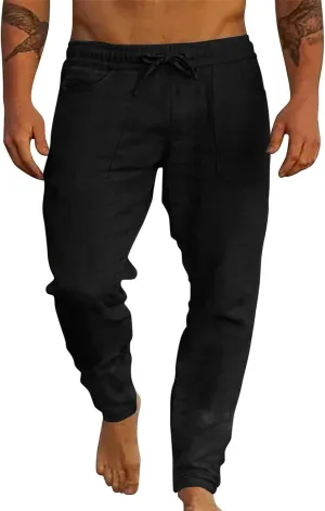 Cargo Trousers for Men Gym Running Workout Pants Athletic Drawstring Joggers Sweatpants Trousers Men's Heavyweight