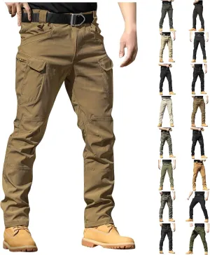 Cargo Work Pants for Men Waterproof Ripstop Flex Camo Tactical Pants Lightweight Outdoor Hiking Pants with Pockets