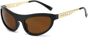 Cat Eye Women Sunglasses Vintage Unique Metal Hollow Circle Legs Shades UV400 Men Fashion Leopard Blue Sun Glasses