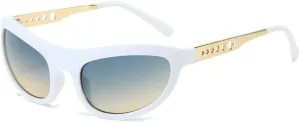 Cat Eye Women Sunglasses Vintage Unique Metal Hollow Circle Legs Shades UV400 Men Fashion Leopard Blue Sun Glasses