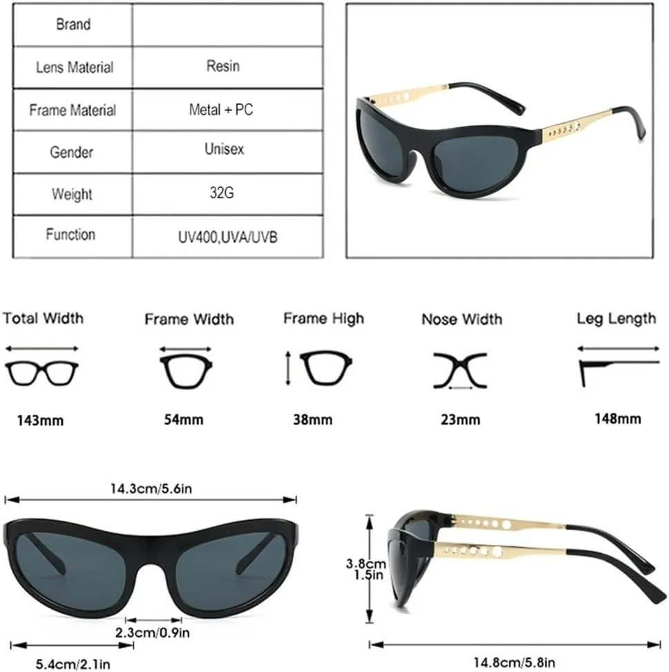 Cat Eye Women Sunglasses Vintage Unique Metal Hollow Circle Legs Shades UV400 Men Fashion Leopard Blue Sun Glasses