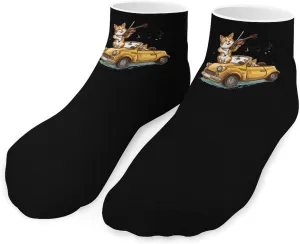 Cat Violin Music Ankle Socks Breathable Low Cut Sports Socks Casual No Show Sock for Women Men