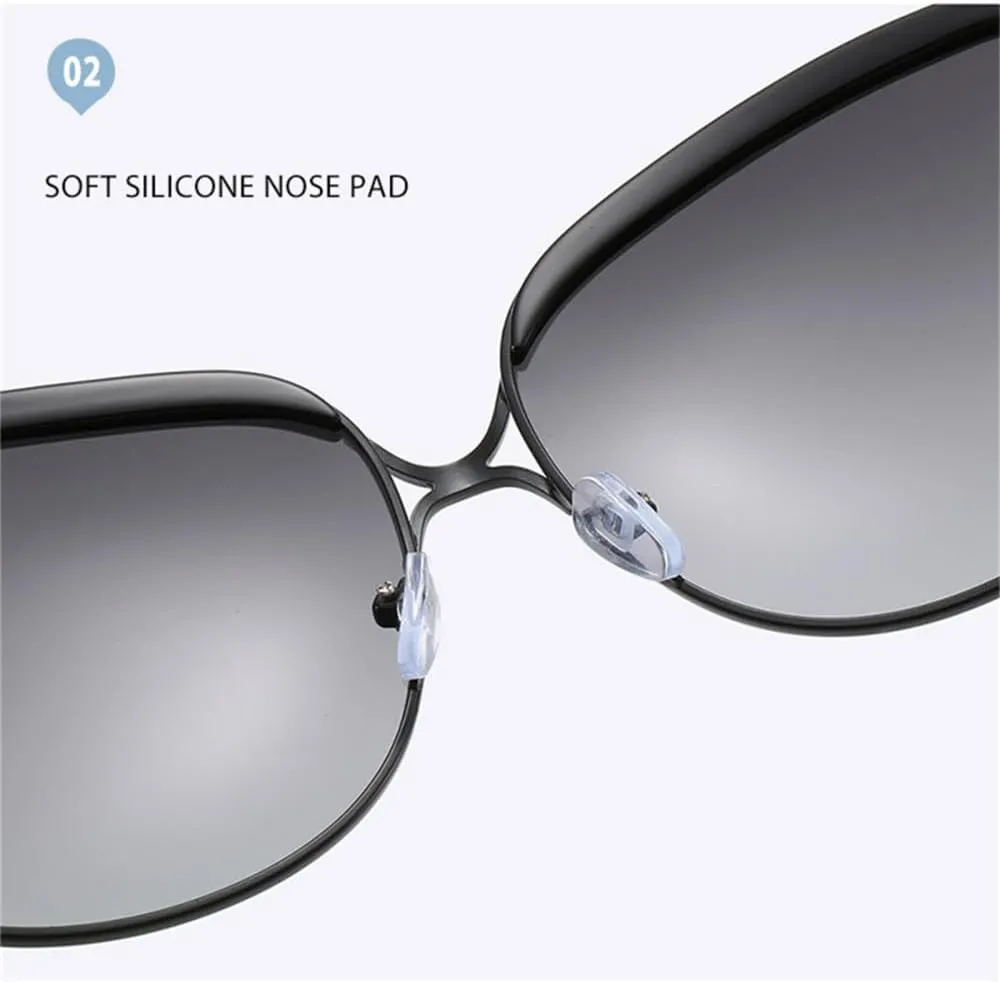 CGZWFERA-Oversized Polarized Sunglasses Women Metal Ladies Sun Glasses Vintage Anti-glare Driving Eyeglasses UV400