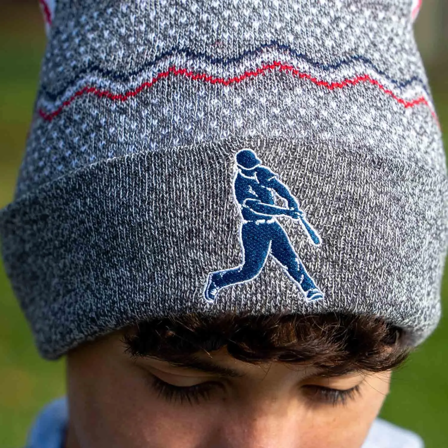 ChalkTalkSPORTS Baseball Knitted Beanie Hat | Baseball Pom Beanies