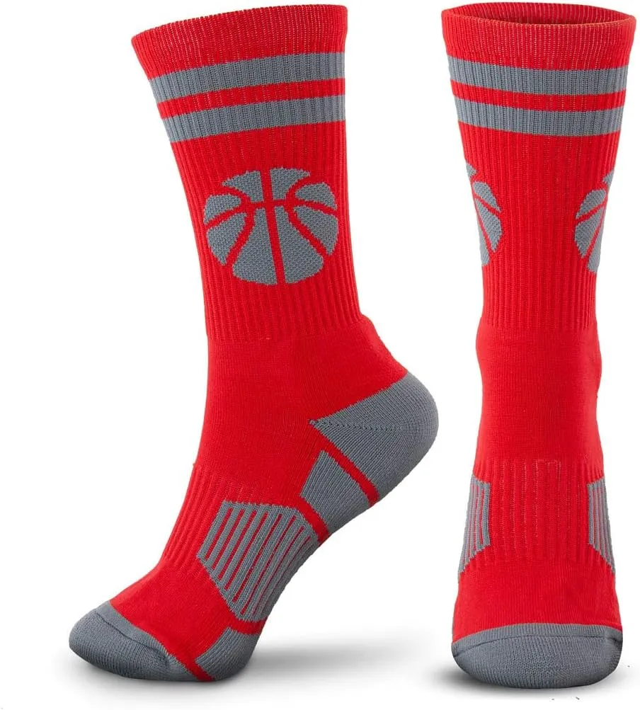 ChalkTalkSPORTS Basketball Performance Crew Socks - Multiple Colors - Youth & Adult - Elite Basketball Mid-Calf Socks