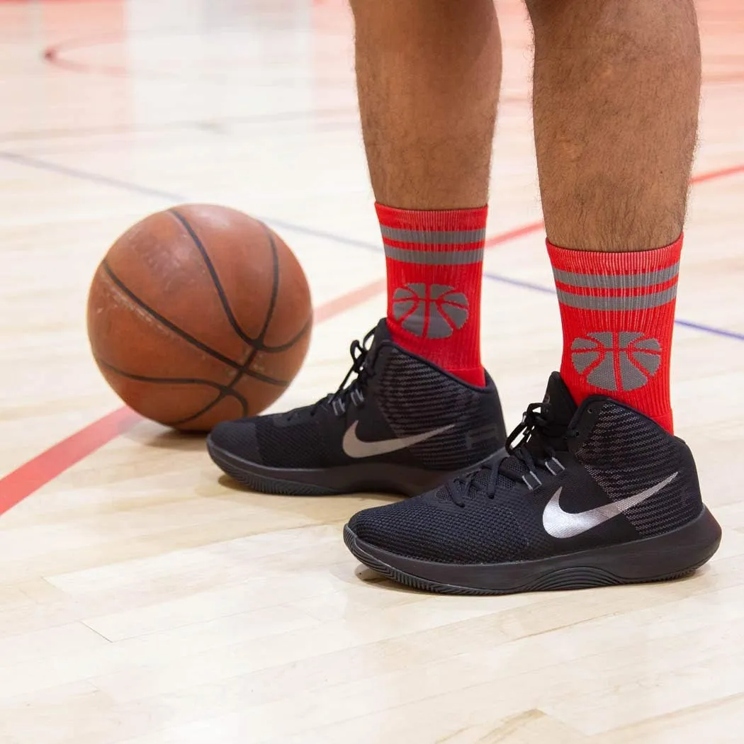 ChalkTalkSPORTS Basketball Performance Crew Socks - Multiple Colors - Youth & Adult - Elite Basketball Mid-Calf Socks