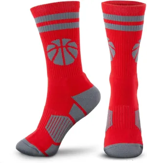 ChalkTalkSPORTS Basketball Performance Crew Socks - Multiple Colors - Youth & Adult - Elite Basketball Mid-Calf Socks