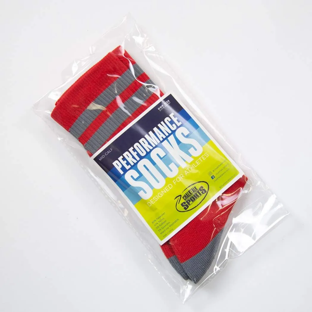 ChalkTalkSPORTS Basketball Performance Crew Socks - Multiple Colors - Youth & Adult - Elite Basketball Mid-Calf Socks