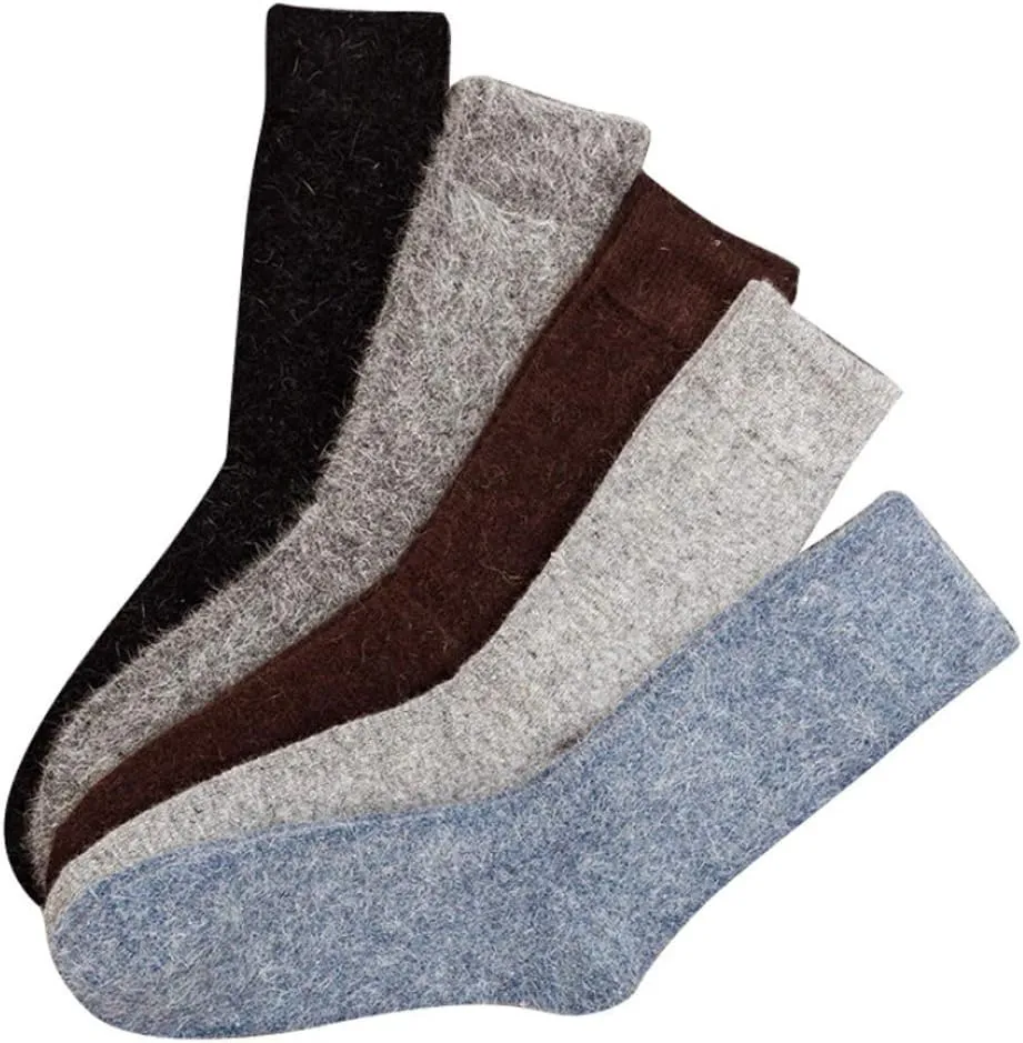 CHAO RAN 3 Pairs Mongolia Wool Cashmere Socks For Men Winter Warm Thick Comfortable Sock Soft Casual Dress Socks