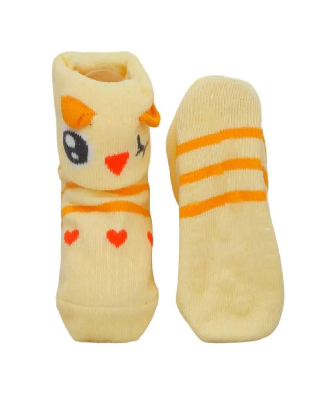 Charming Animal Theme Anti-Skid Socks Set for Baby Girls  Pack of 3