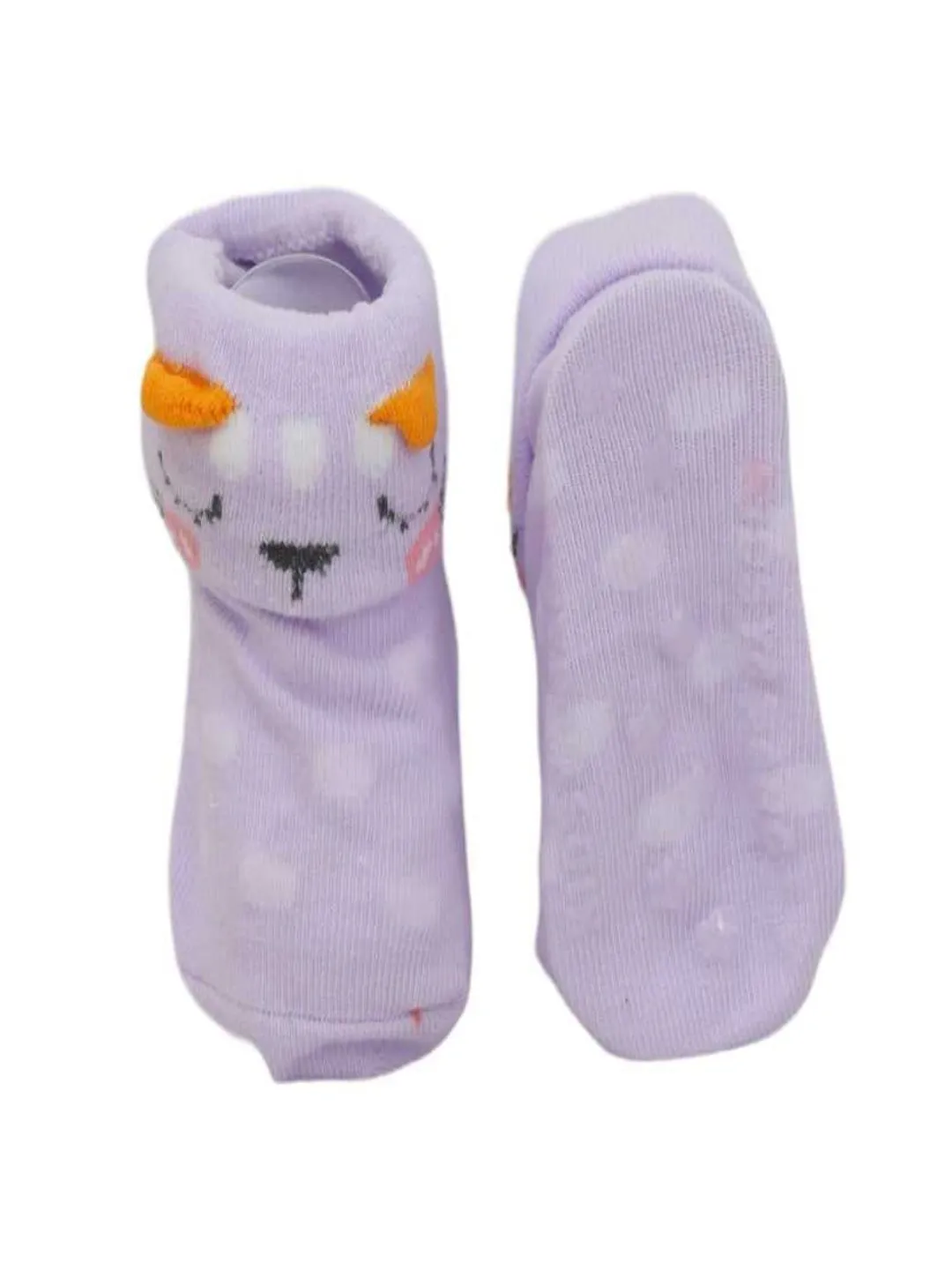 Charming Animal Theme Anti-Skid Socks Set for Baby Girls  Pack of 3