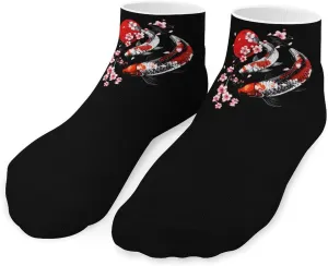 Cherry Flowers Japanese Fish Ankle Socks Breathable Low Cut Sports Socks Casual No Show Sock for Women Men