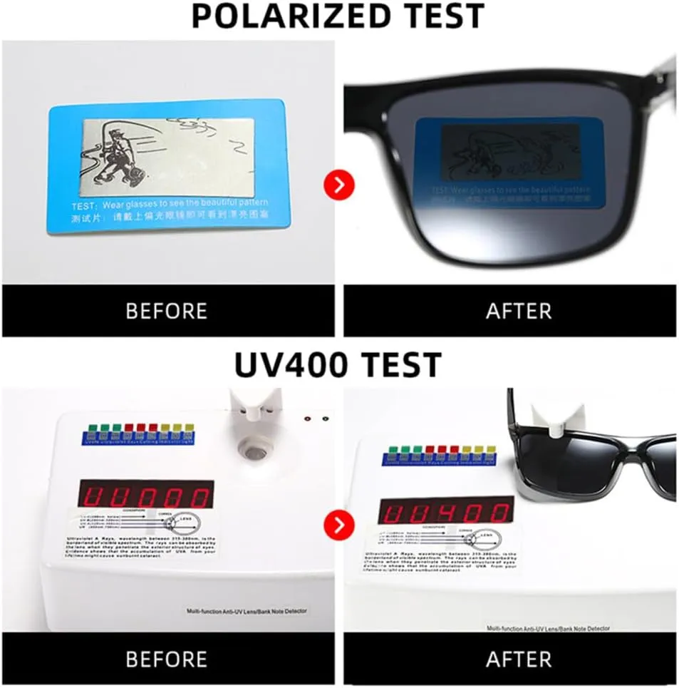 Classic Black Polarized Sunglasses Men Mirror Blue Sun Glasses Vintage Anti Glare Driving Shades UV400