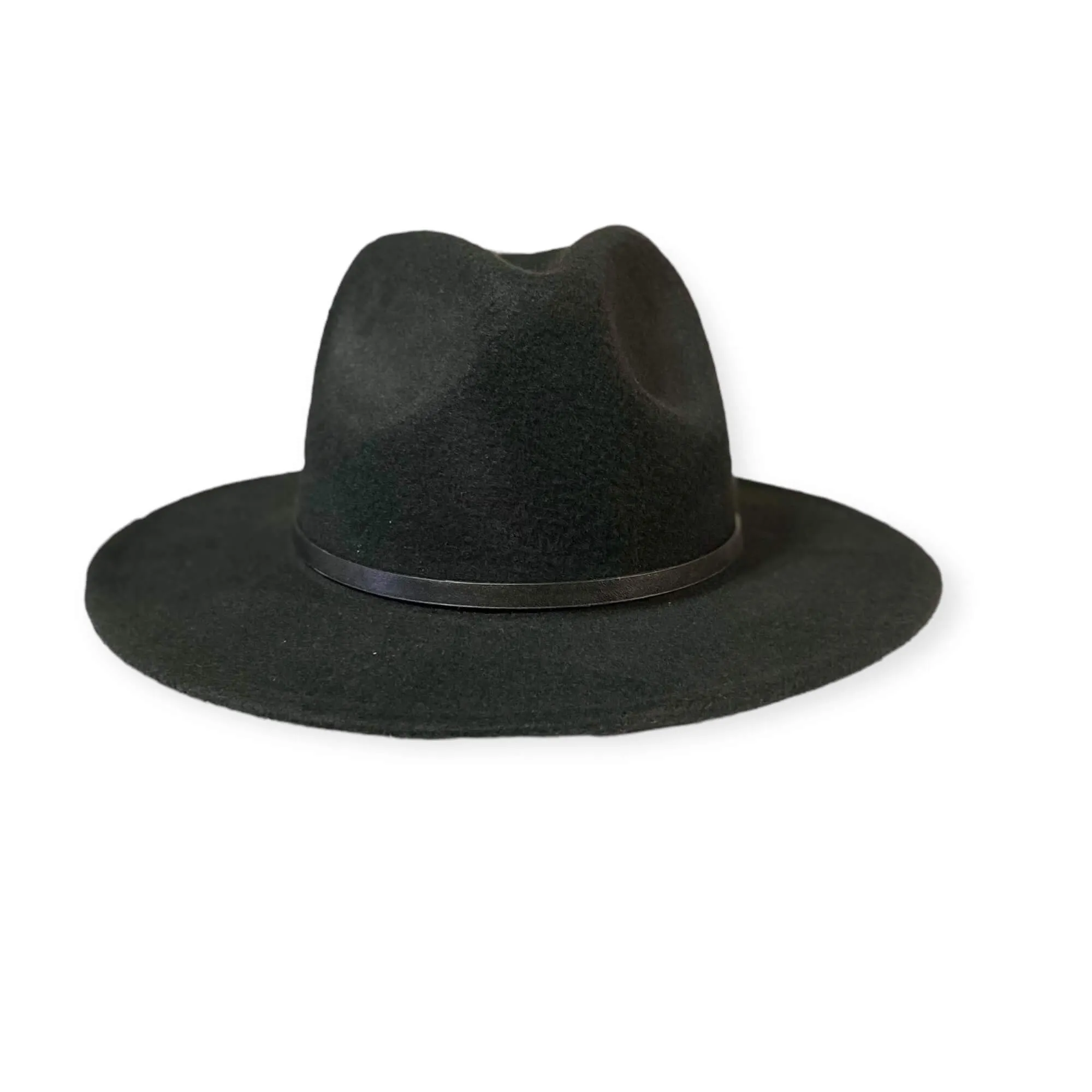 Classic Black Stiff Brim Fedora Hat