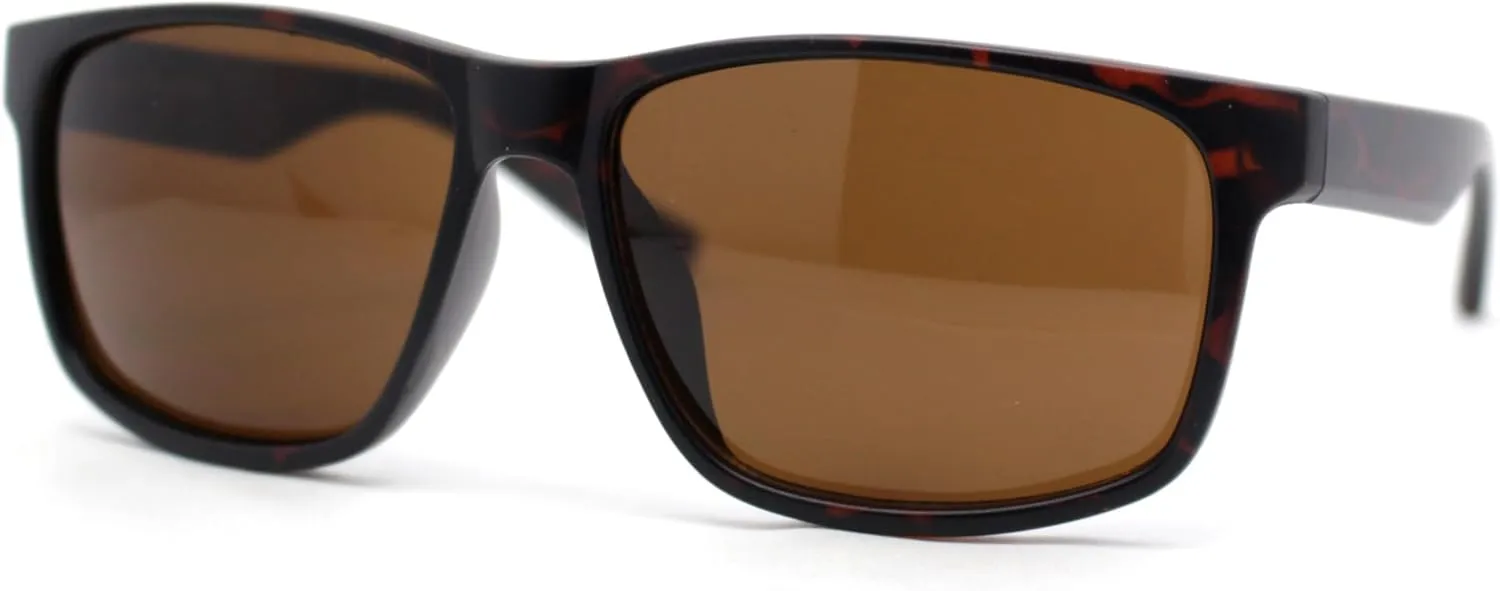 Classic Mens Sport Horn Rim Plastic Rectangular Sunglasses