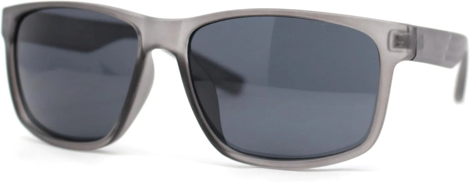 Classic Mens Sport Horn Rim Plastic Rectangular Sunglasses