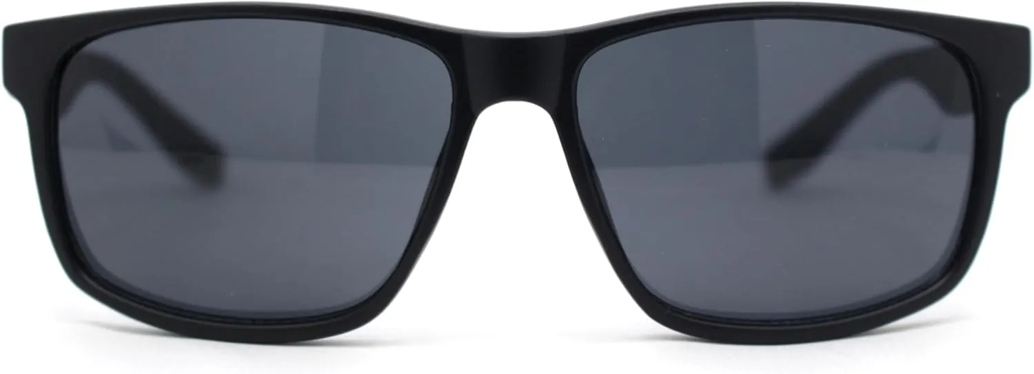 Classic Mens Sport Horn Rim Plastic Rectangular Sunglasses