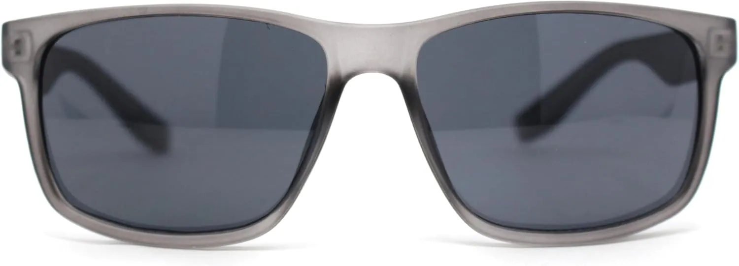 Classic Mens Sport Horn Rim Plastic Rectangular Sunglasses