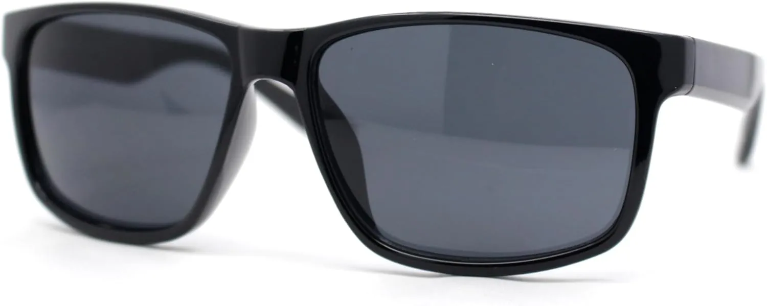 Classic Mens Sport Horn Rim Plastic Rectangular Sunglasses
