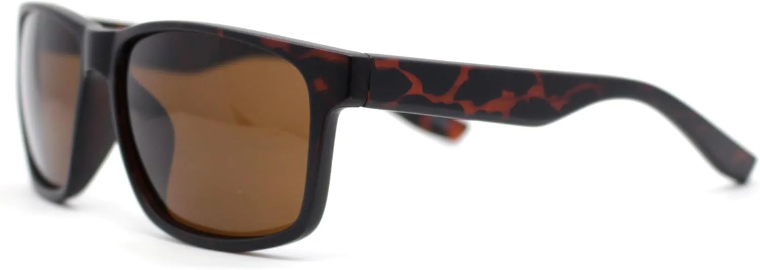 Classic Mens Sport Horn Rim Plastic Rectangular Sunglasses