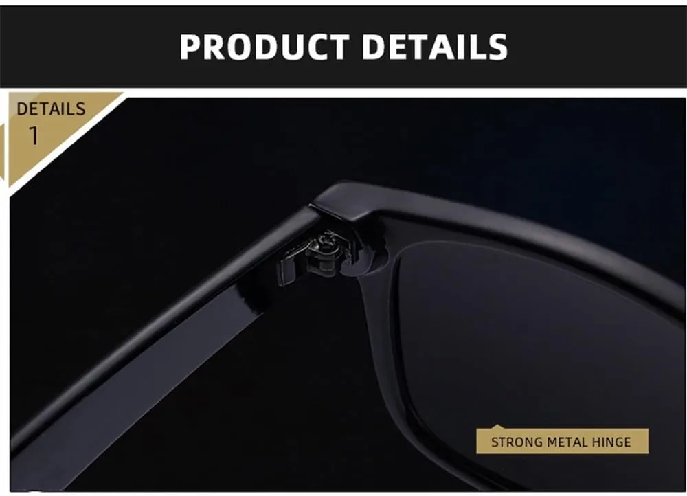 Classic Polarized Sunglasses Men Women Retro Black Sun Glasses Male Fashion Summer Anti Glare Driving Shades