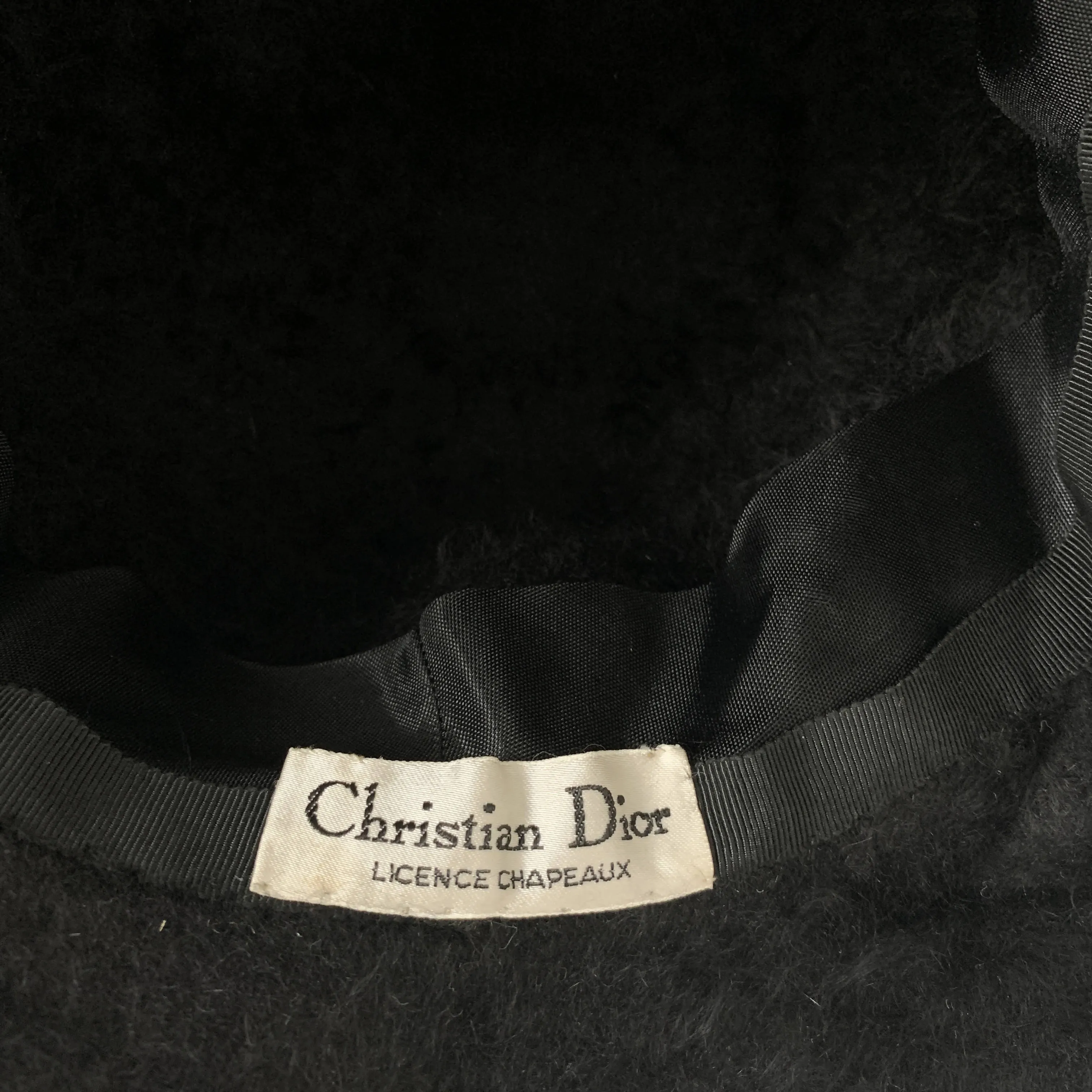 classic Vintage Christian DIor black wool fur couture hat