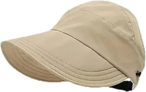 Classupery Outdoor Uv Protection Hollow Top Sun Hat, Wide Brim Adjustable Visor, Foldable Breathable Sun Hat