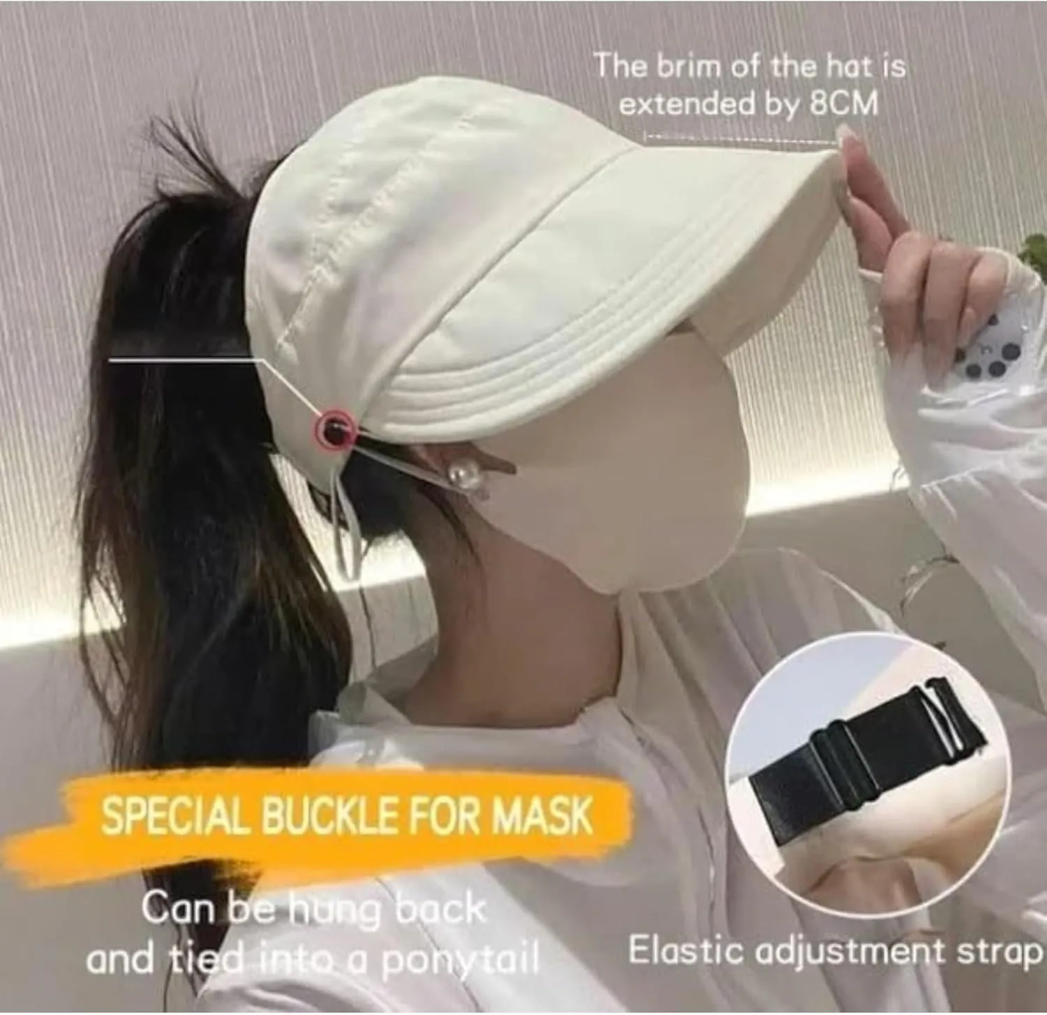 Classupery Outdoor UV Protection Hollow Top Sun Hat,Wide Brim Adjustable Sun Visors for Women Foldable Su N Hat