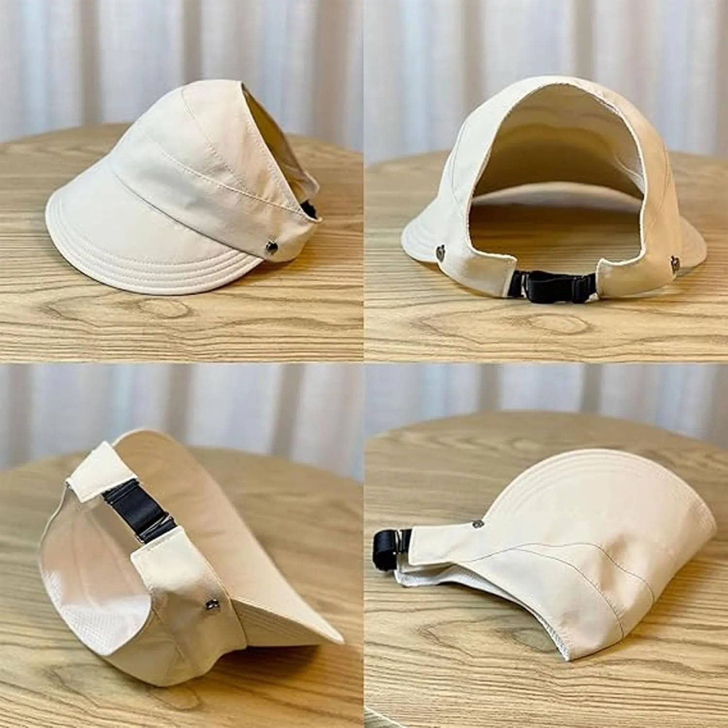 Classupery Outdoor UV Protection Hollow Top Sun Hat,Wide Brim Adjustable Sun Visors for Women Foldable Su N Hat