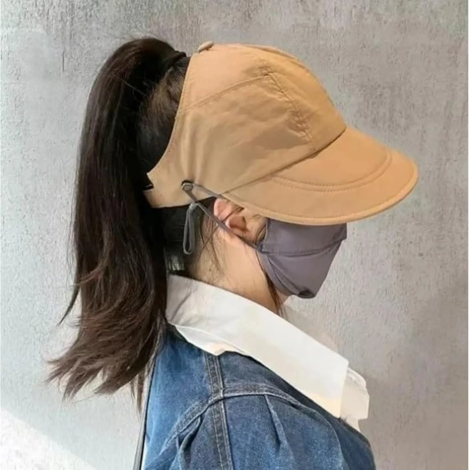 Classupery Outdoor UV Protection Hollow Top Sun Hat,Wide Brim Adjustable Sun Visors for Women Foldable Su N Hat