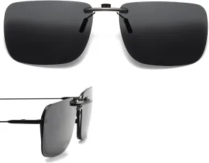 Clip on Polarized Night Vision Driving Glasses, Blocker To Wear Over Prescription Glasse -Clip on Compact