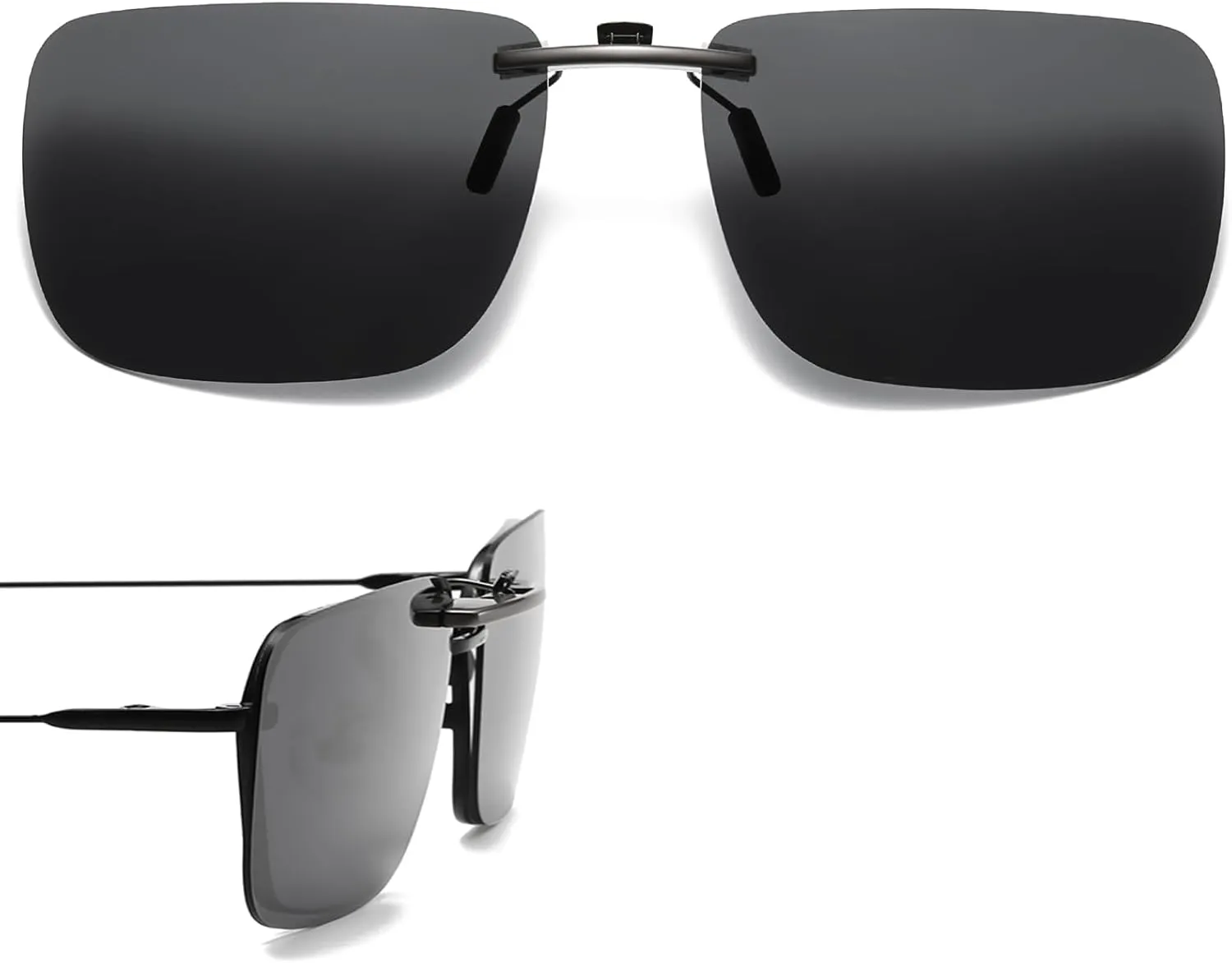 Clip on Polarized Night Vision Driving Glasses, Blocker To Wear Over Prescription Glasse -Clip on Compact