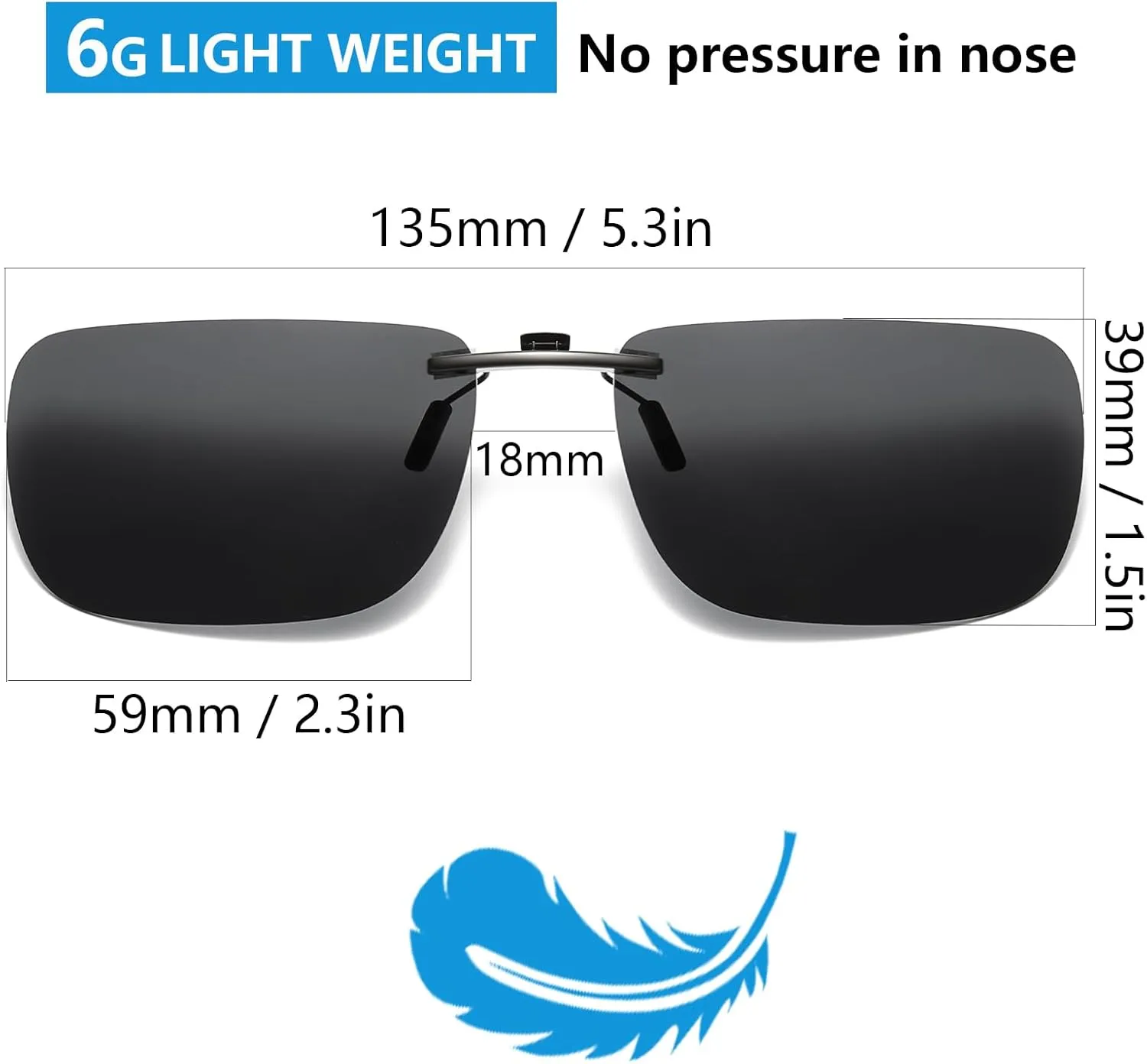 Clip on Polarized Night Vision Driving Glasses, Blocker To Wear Over Prescription Glasse -Clip on Compact