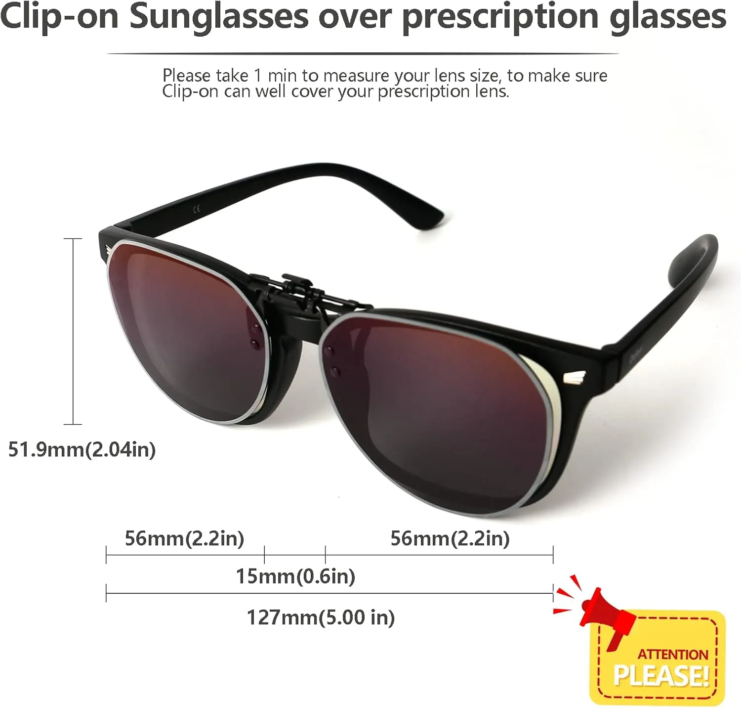 Clip on Sunglasses Over Prescription Glasses Polarized Anti Glare Flip Up UV Protection Glasses For Men Women