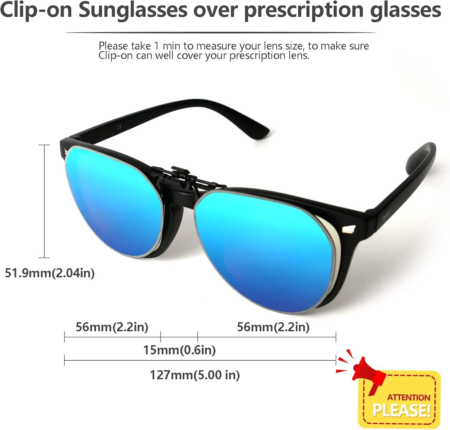 Clip on Sunglasses Over Prescription Glasses Polarized Anti Glare Flip Up UV Protection Glasses For Men Women