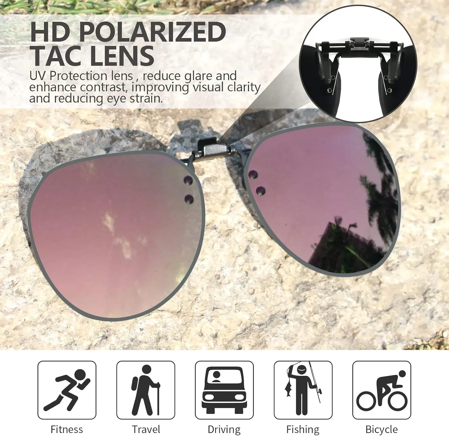 Clip on Sunglasses Over Prescription Glasses Polarized Anti Glare Flip Up UV Protection Glasses For Men Women