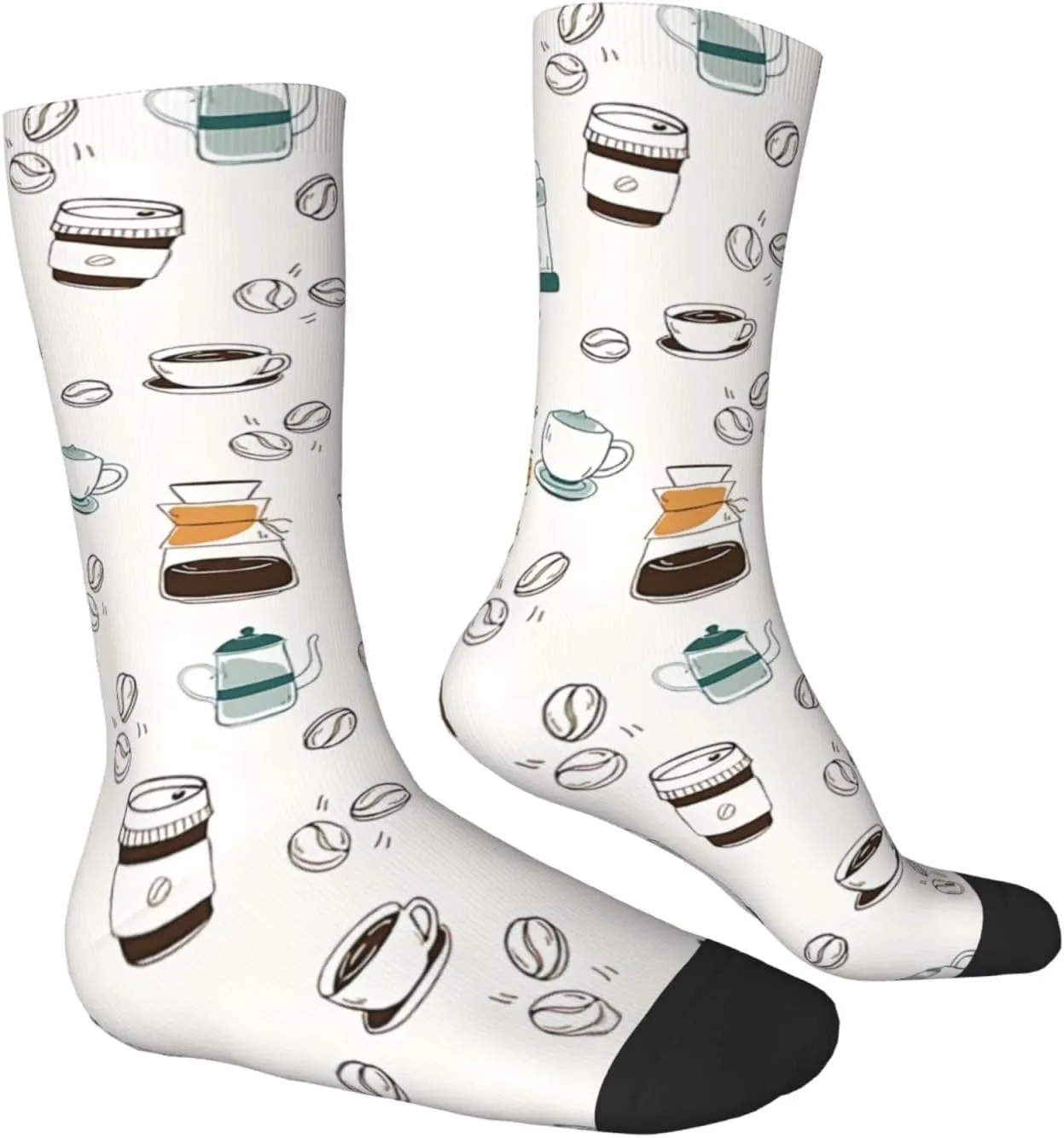 Coffee Pattern Fun And Innovative Men'S And Women'S Crew - Elastic Comfortable Formal Socks, Gift Casual Socks