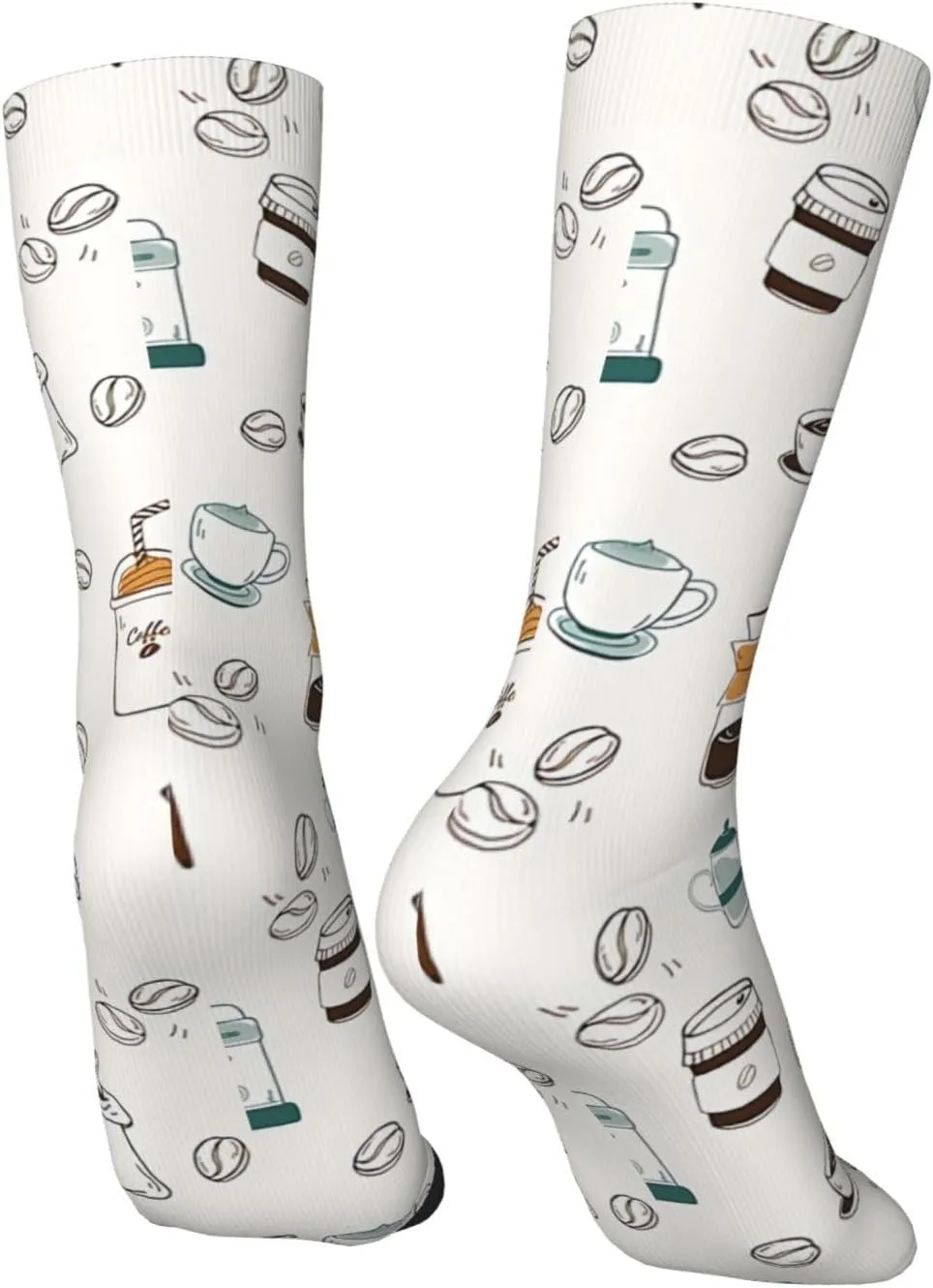 Coffee Pattern Fun And Innovative Men'S And Women'S Crew - Elastic Comfortable Formal Socks, Gift Casual Socks