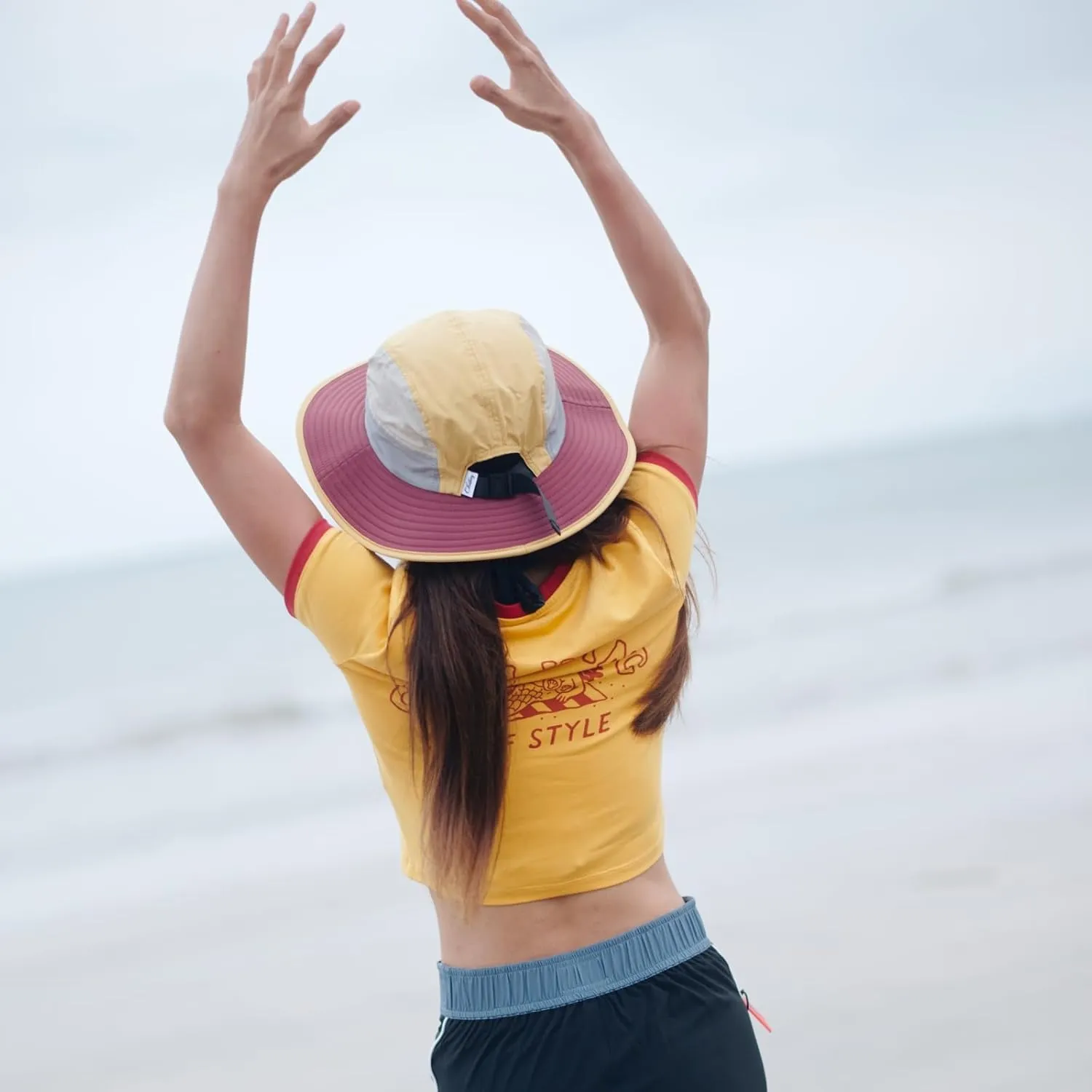 Color-Blocked Fisherman Style Sun Hat for Outdoor Camping, Surfing & Vacations - Wide Brim, UV Protective, Anti-Slip