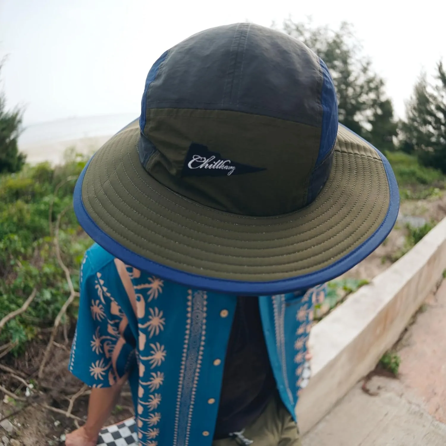 Color-Blocked Fisherman Style Sun Hat for Outdoor Camping, Surfing & Vacations - Wide Brim, UV Protective, Anti-Slip