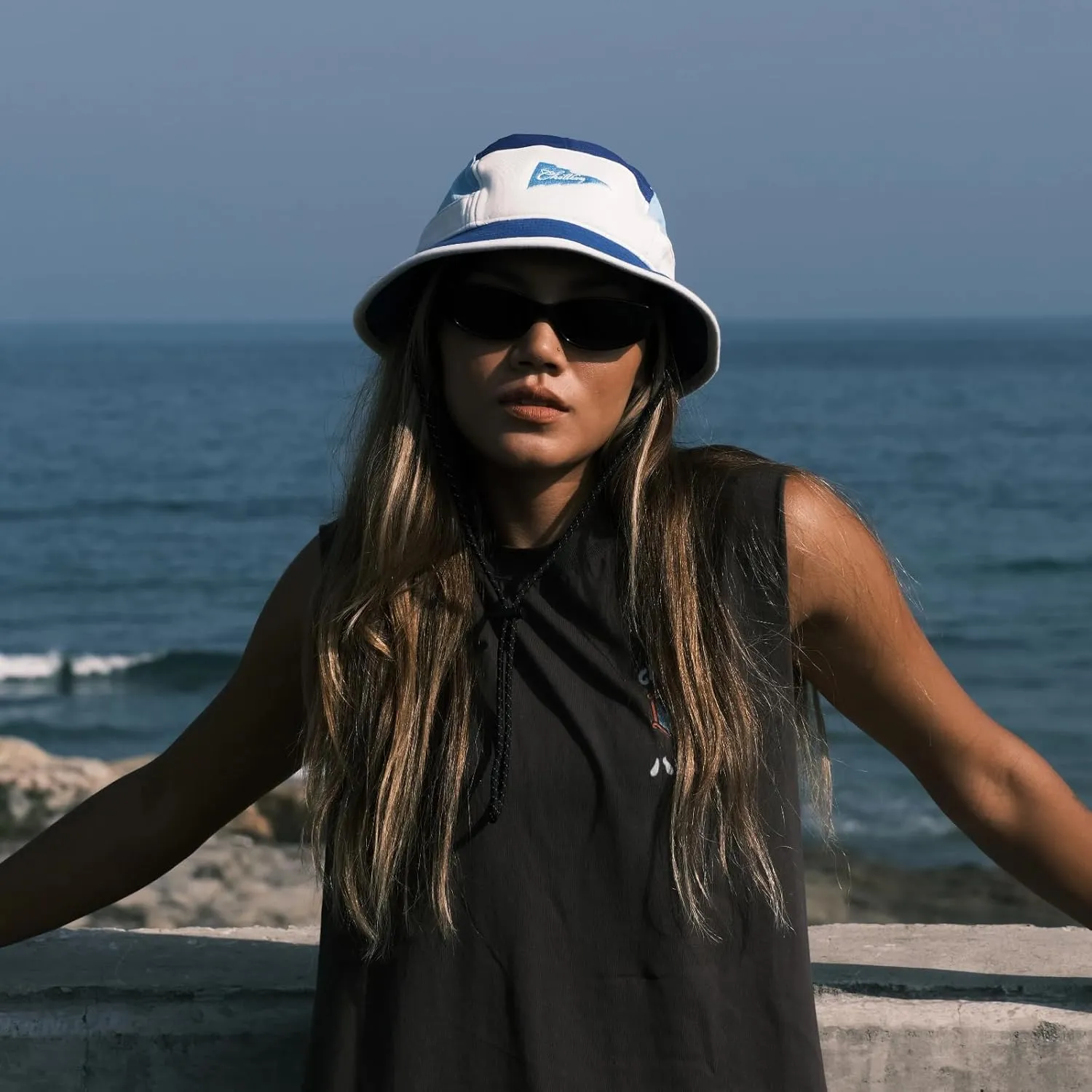 Color-Blocked Fisherman Style Sun Hat for Outdoor Camping, Surfing & Vacations - Wide Brim, UV Protective, Anti-Slip